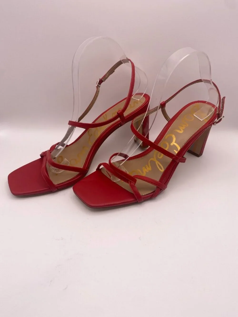 SAM EDELMAN Womens Emmie Strappy Heel Sandal Summer Red Leather Sz 10.5